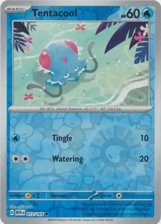 151 Set Tentacool #72/165 reverse holo
